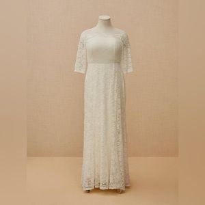 Torrid Ivory Lace Off Shoulder Fit & Flare Wedding Dress plus size 20